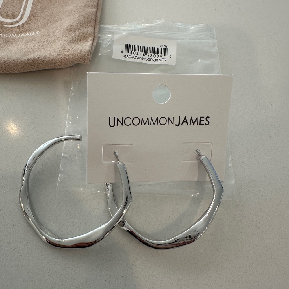 Uncommon James Sculpted Silver Hoops